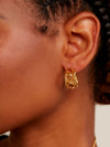 Braided Ribbon Huggie Earrings