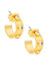 Crystal Studded Wide Huggie Earrings