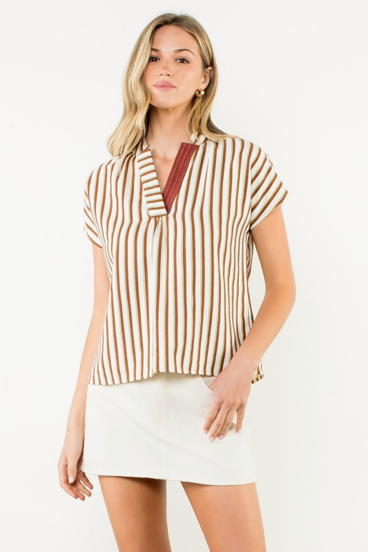 Go Fall In Love Top in Brown