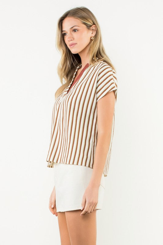 Go Fall In Love Top in Brown
