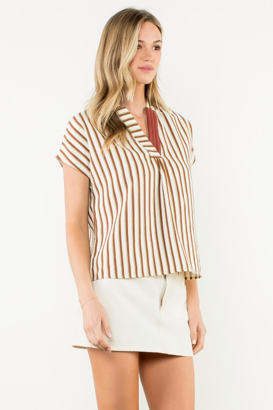 Go Fall In Love Top in Brown