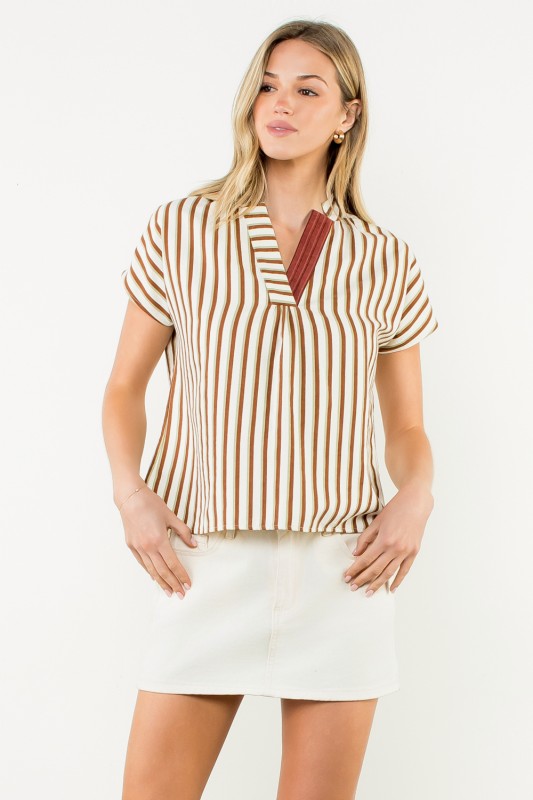 Go Fall In Love Top in Brown