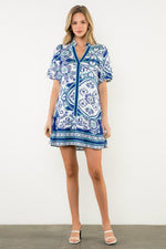Paloma Puff Sleeve Print Dress