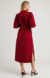 The Scarlet Satin Tie-Waist Midi Dress