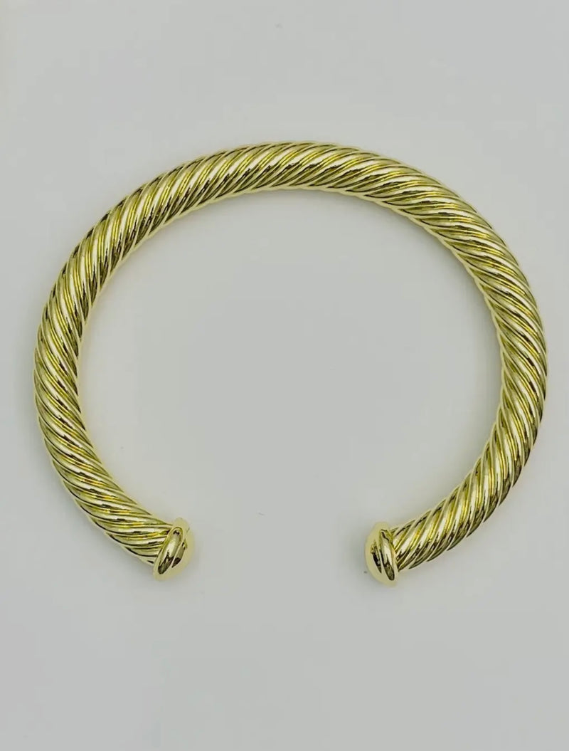 Simple Cable Bracelet in Gold