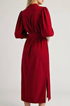 The Scarlet Satin Tie-Waist Midi Dress