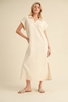 Take A Stroll Midi Dress in Oatmeal