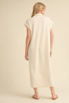 Take A Stroll Midi Dress in Oatmeal