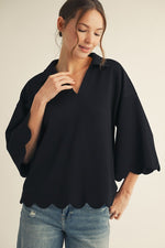 Travel Time Scalloped Top