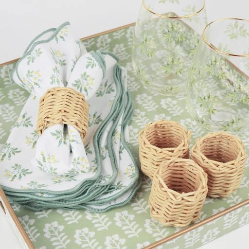 Garden Buds Scalloped Dinner Napkin Set