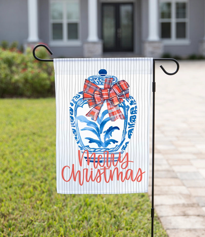 Garden Flag - Christmas Chinoiserie Vase