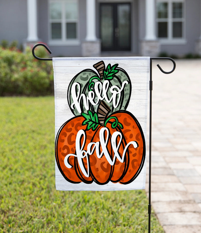 Fall Garden Flag - Hello Fall Pumpkins