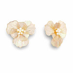 Gold + Pearl Flower Earrings