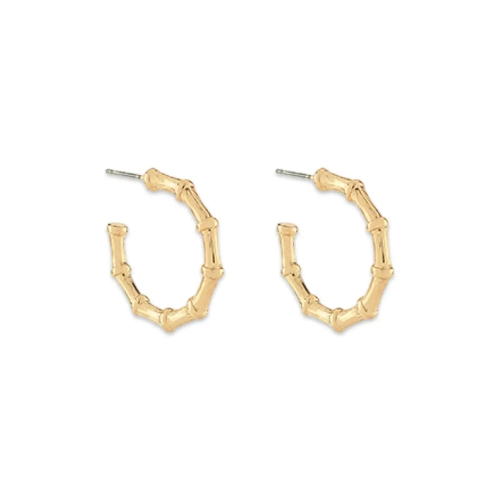 Small Gold Bamboo Hoops