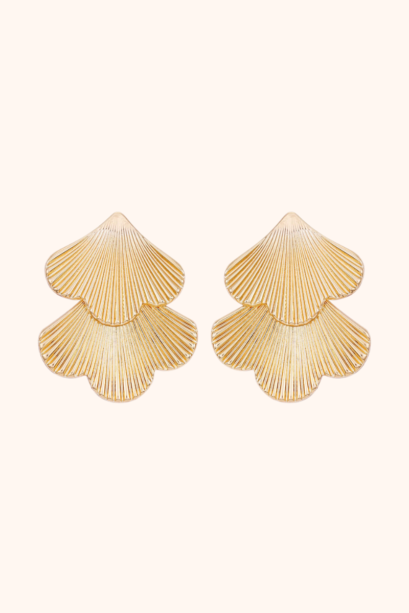 Gold Ginko Earrings