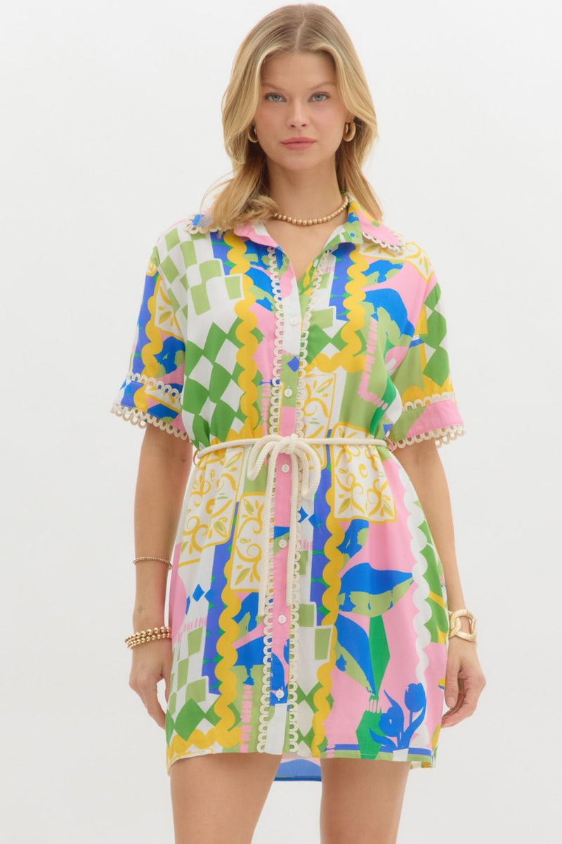 Off To Paradise Print Dress