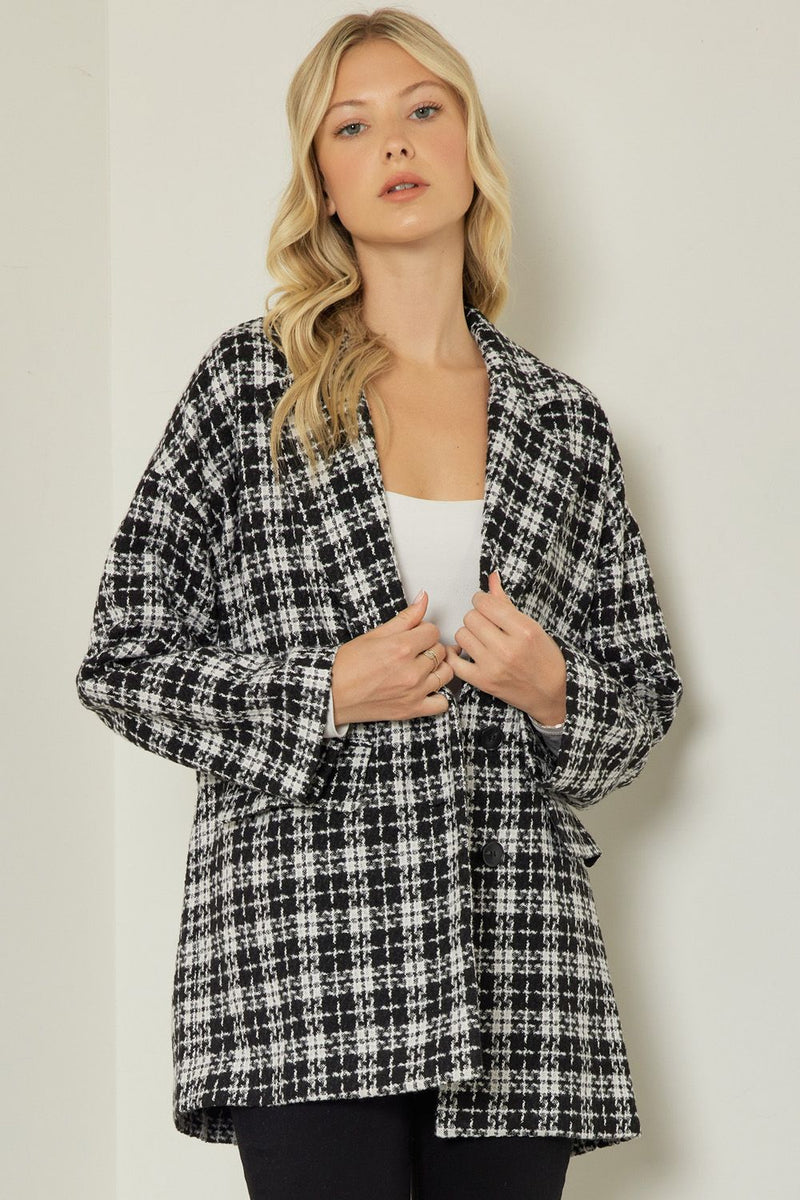 Weekend Travels Plaid Tweed Jacket