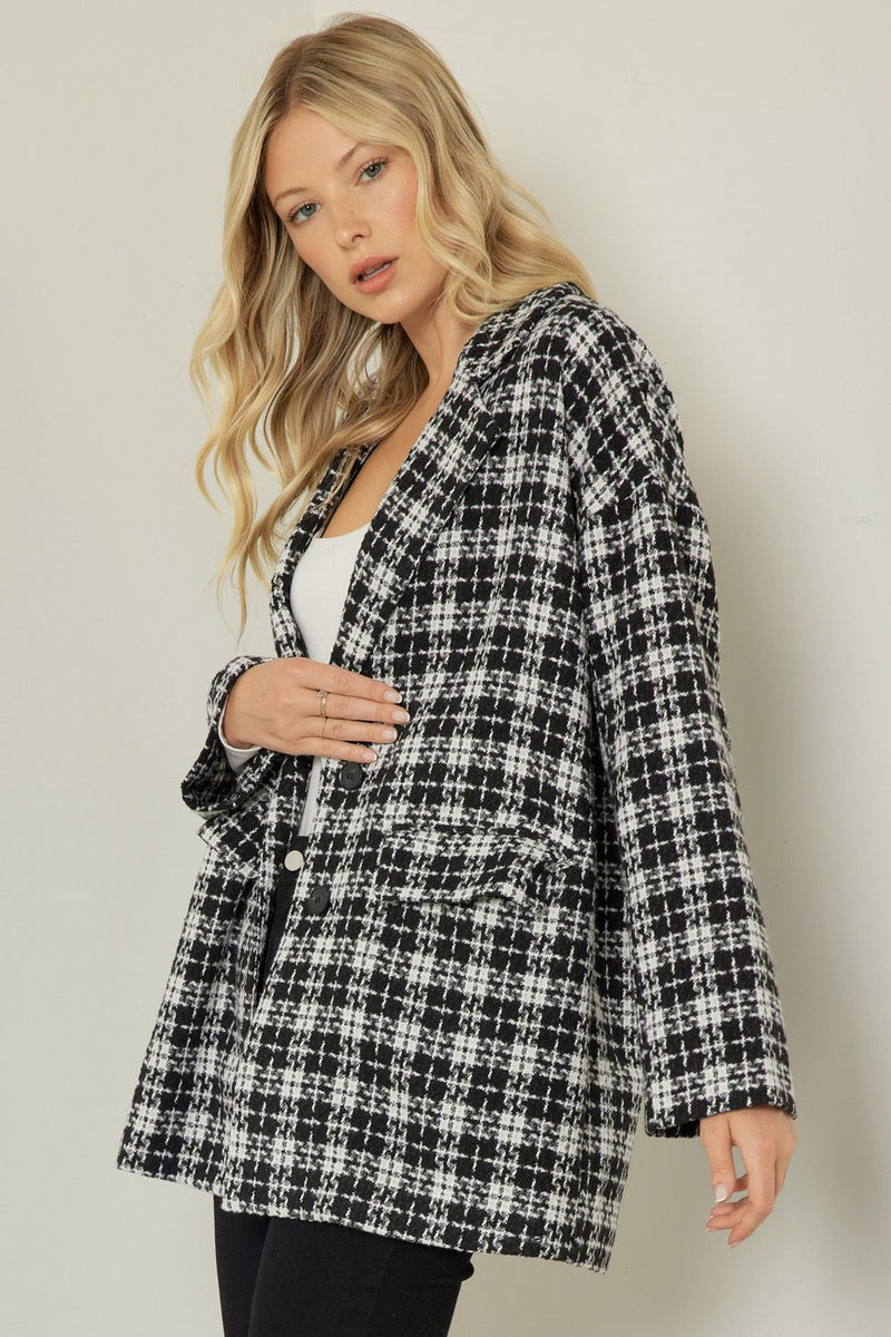 Weekend Travels Plaid Tweed Jacket