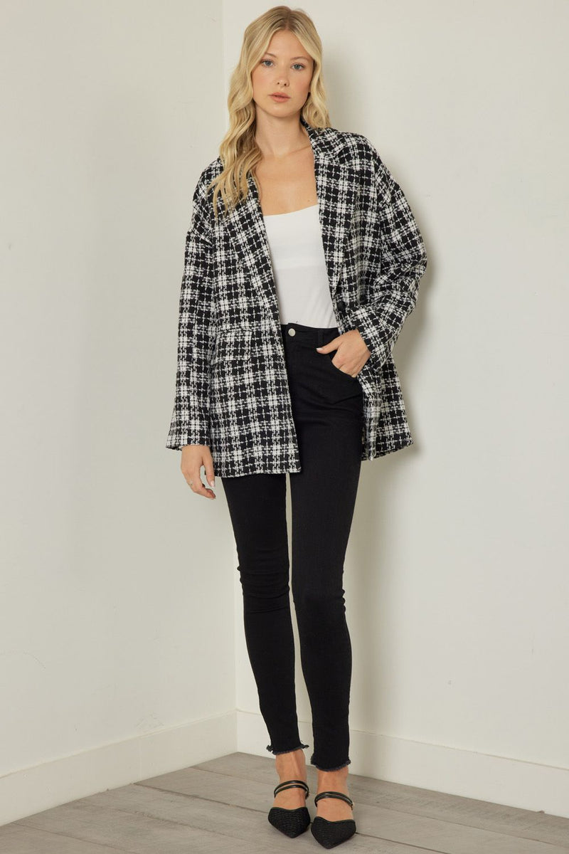 Weekend Travels Plaid Tweed Jacket