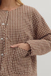 The Emma Gingham Jacket in Brown