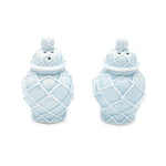 Blue Textured Jar Salt & Pepper Shaker Boxed Set