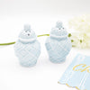 Blue Textured Jar Salt & Pepper Shaker Boxed Set