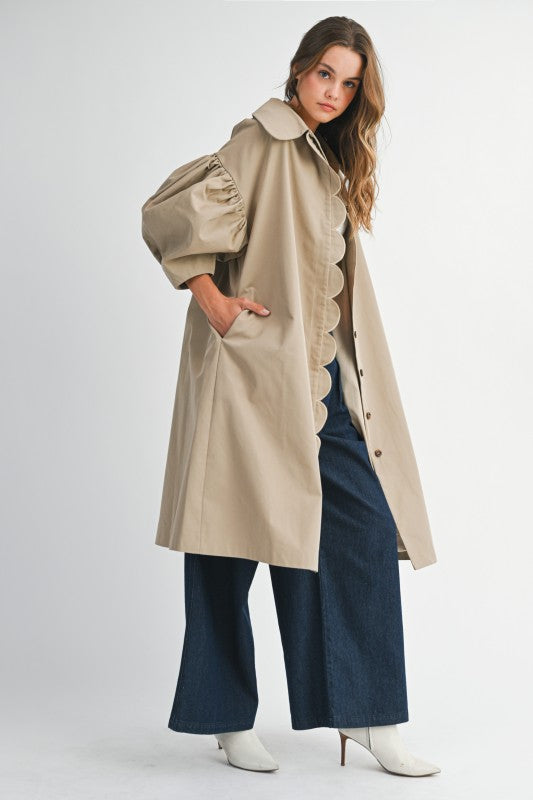 Nothing But Chic Scalloped Trench Coat