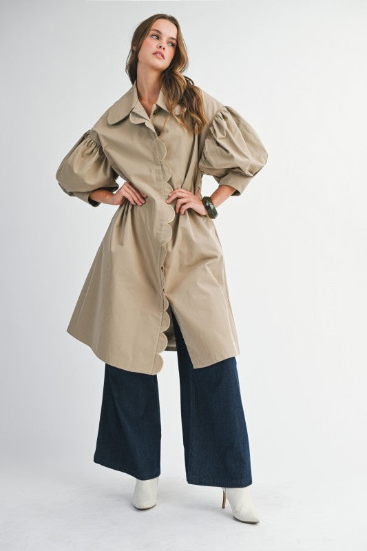 Nothing But Chic Scalloped Trench Coat