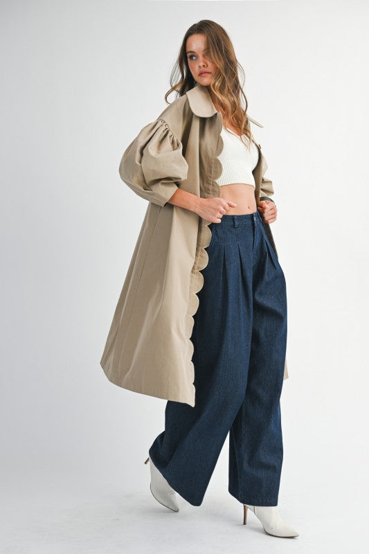 Nothing But Chic Scalloped Trench Coat