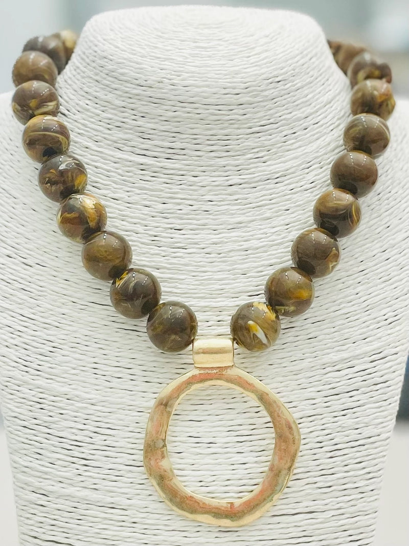 Golden Earth Statement Necklace