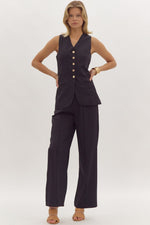 Take A Walk Wide Leg Trousers in Black