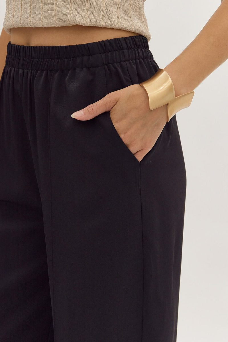 Take A Walk Wide Leg Trousers in Black