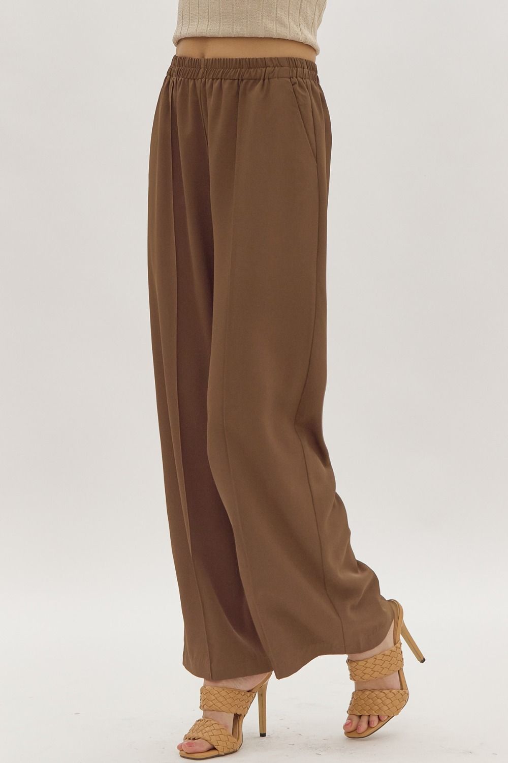 Take A Walk Wide Leg Trousers in Espresso