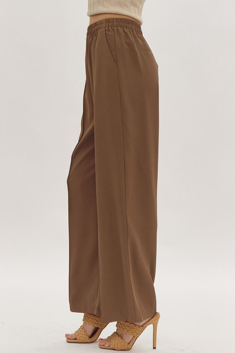 Take A Walk Wide Leg Trousers in Espresso