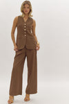 Take A Walk Wide Leg Trousers in Espresso