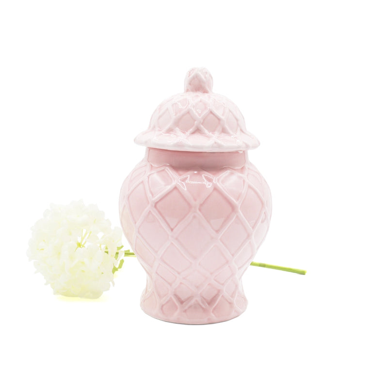 Pink Textured Ginger Jar - Small