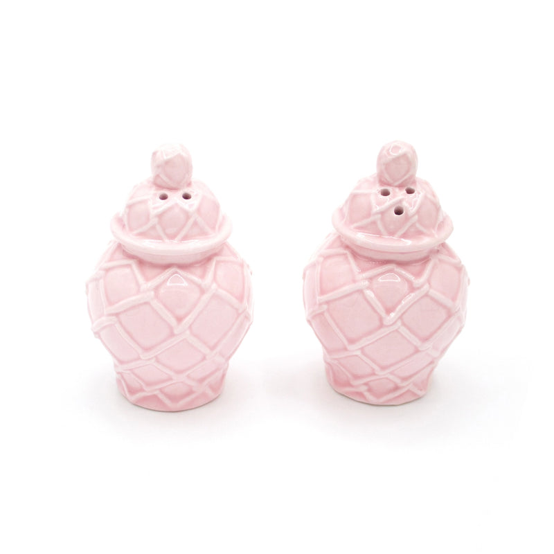 Pink Textured Jar Salt & Pepper Shaker Boxed Set