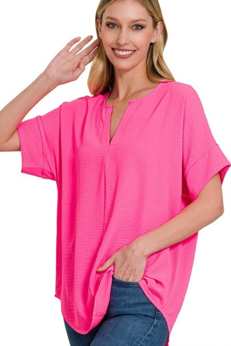 Make Life Easy Top in Fuchsia