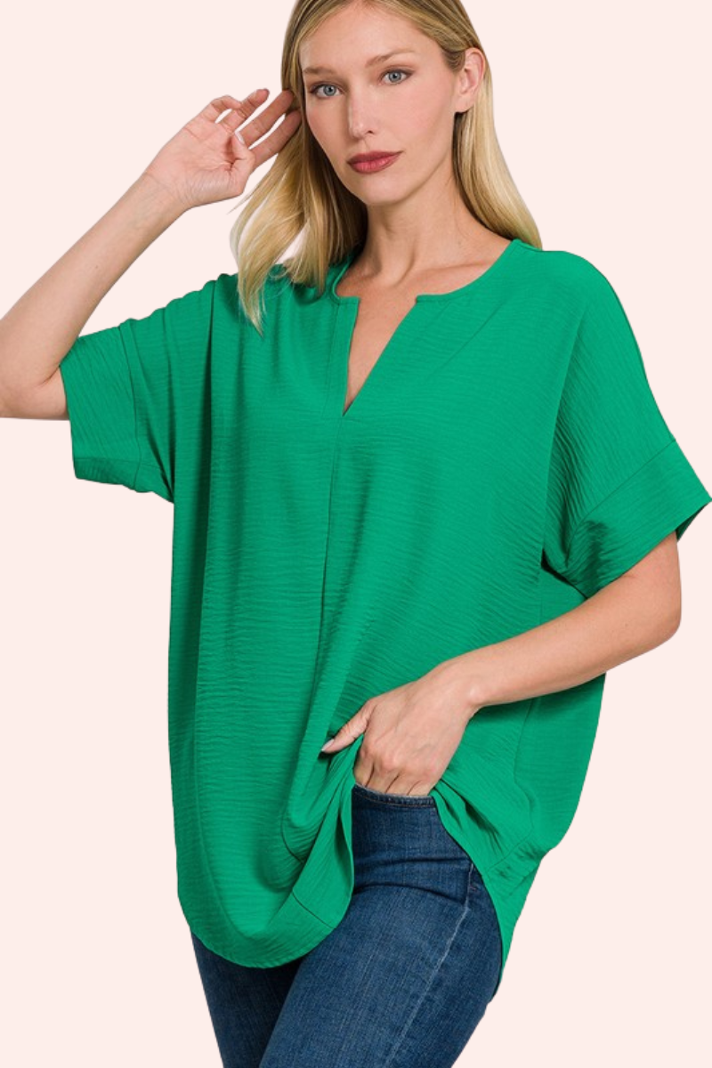 Make Life Easy Top in Kelly Green