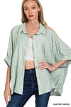 Always The Answer Button Down Top in Green