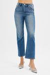 Day To Day Risen High-Rise Crop Straight Jeans - Med Denim