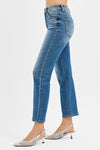 Day To Day Risen High-Rise Crop Straight Jeans - Med Denim