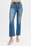 Day To Day Risen High-Rise Crop Straight Jeans - Med Denim