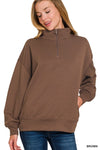 Running Errands Quarter Zip Pullover in Brown