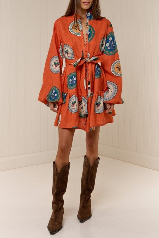 The Marigold Medallion Mini Dress