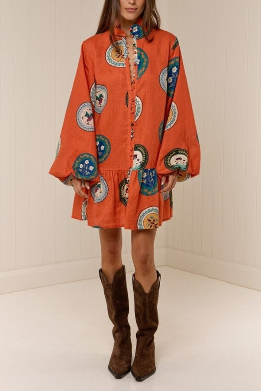 The Marigold Medallion Mini Dress