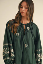 The Everly Embroidered Scallop Hem Dress