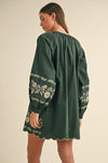 The Everly Embroidered Scallop Hem Dress