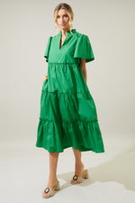 Seaside Chic Midi Dress in Kelly Green