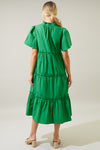 Seaside Chic Midi Dress in Kelly Green